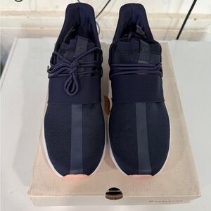 Fabletics Zuma Navy Slip-On Athletic Sneakers with Pink Accent